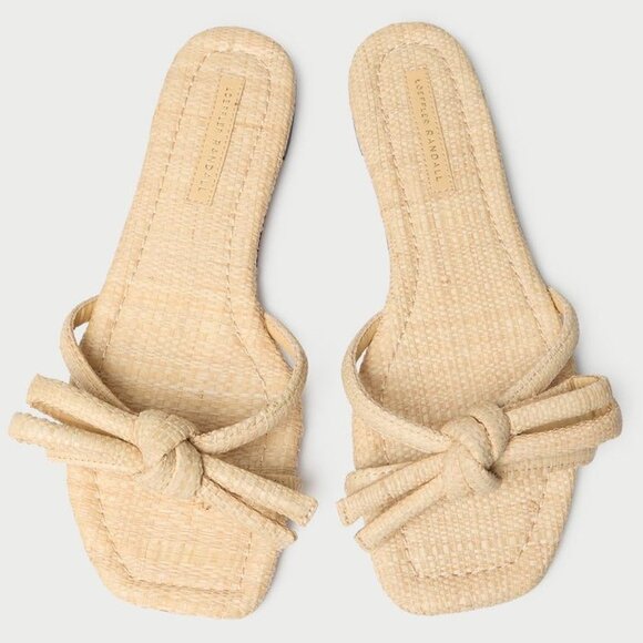 NWT Loeffler Randall Hadley Natural Bow Sandal - Picture 1 of 14